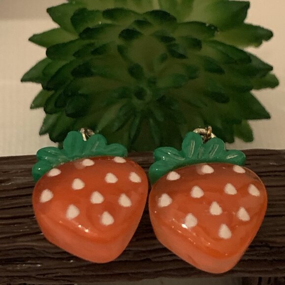 Strawberry Earring, Fruit Earring, Funny Food Earring, Berry Earring, Gift … - Picture 4 of 4